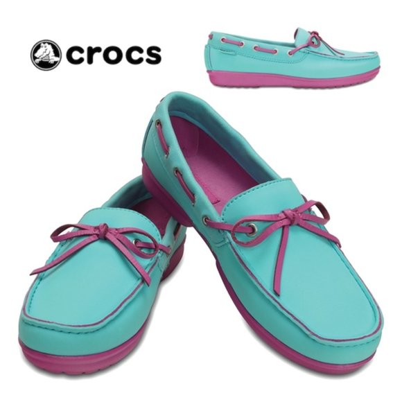NWT CROCS Women Wrap ColorLite Loafer Flats Shoes Slip On Comfort in Pool Orchid - Picture 2 of 9